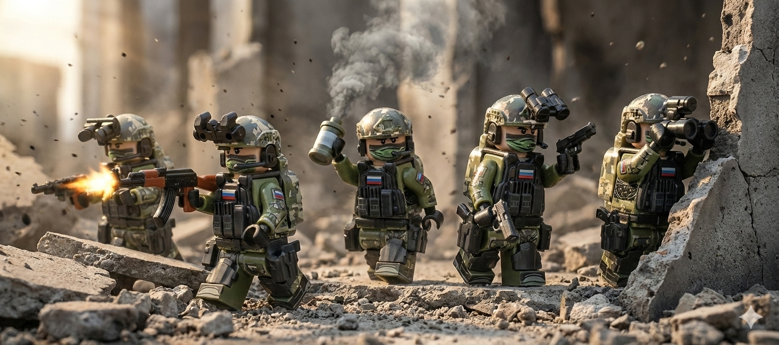 Russian Spetsnaz Unit - Woodland Camo (5 Figures)