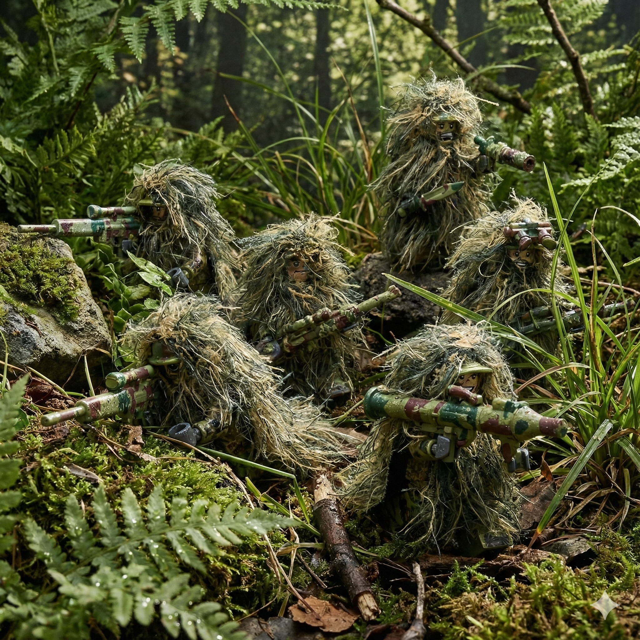 U.S. Marine Scout Snipers - Ghillie Suit Team (6 Figures)