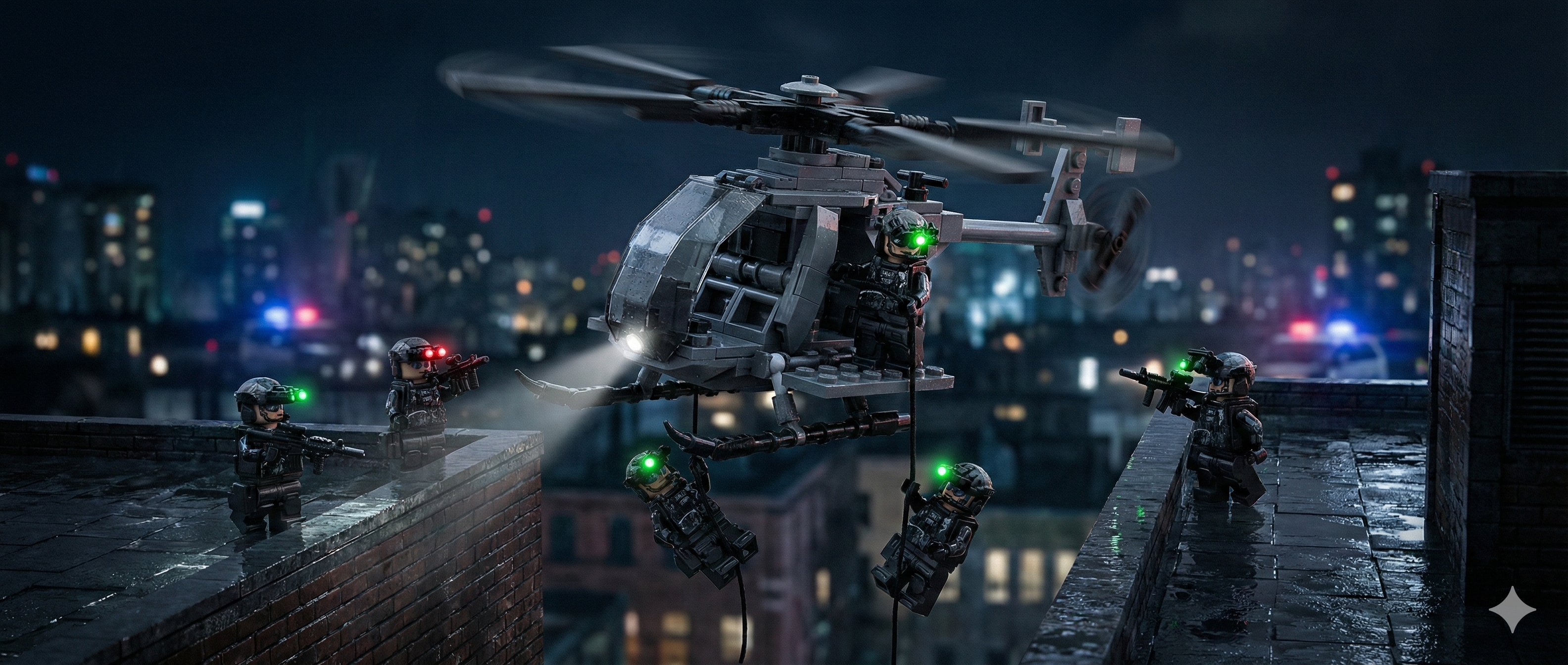 MH-6 Helicopter (6 Figures)