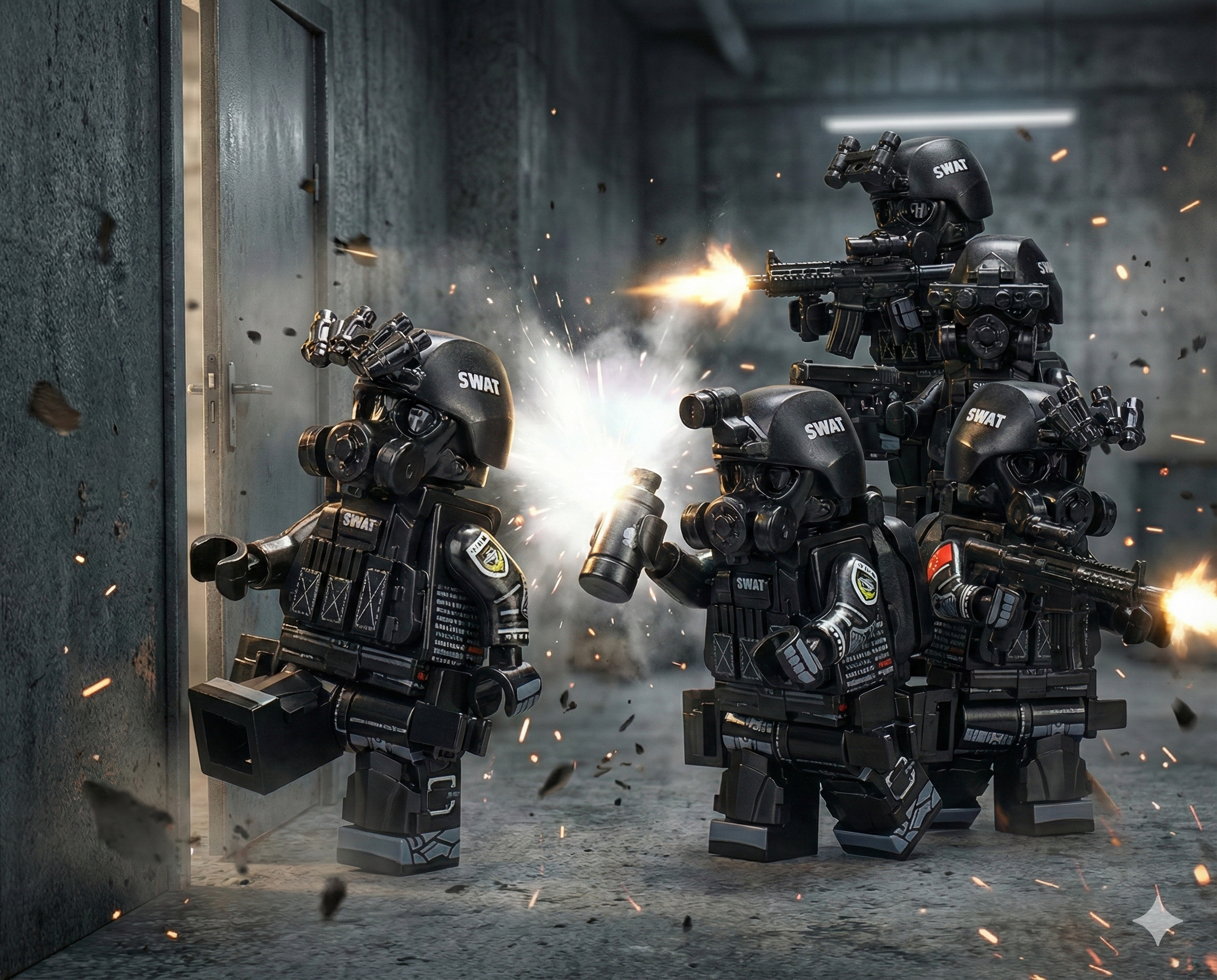 Chinese SWAT Team (5 Figures)