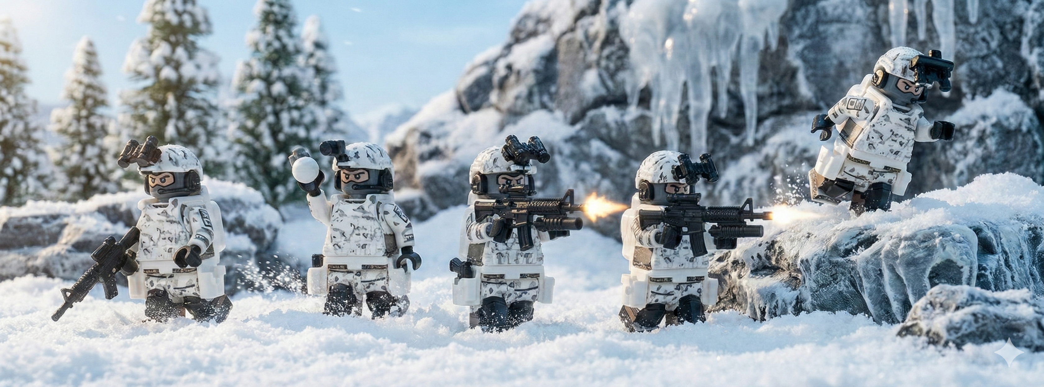 U.S. Army Rangers - Snow Camo (5 Figures)