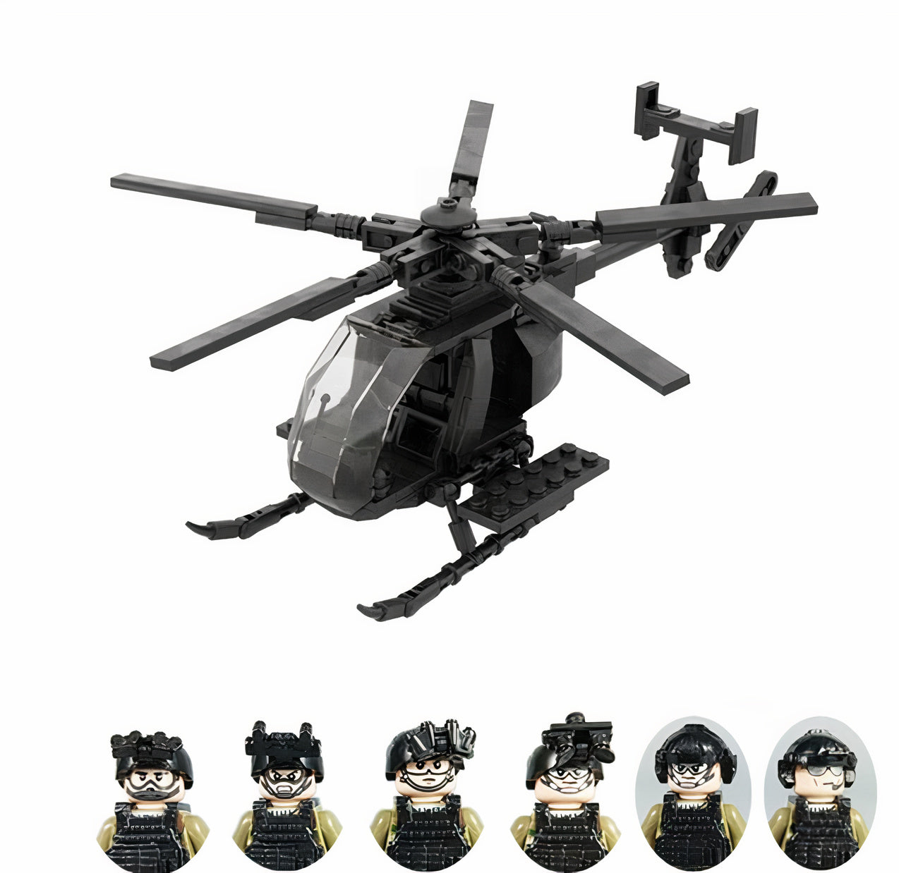 MH-6 Helicopter (6 Figures)