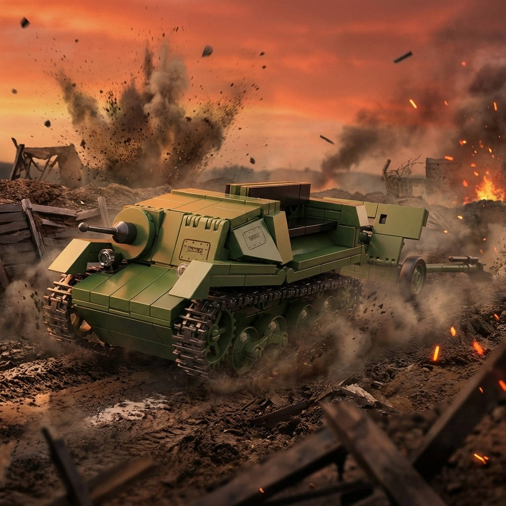 57mm Anti-Tank Gun ZIS-2 & T-20 Armored Tractor