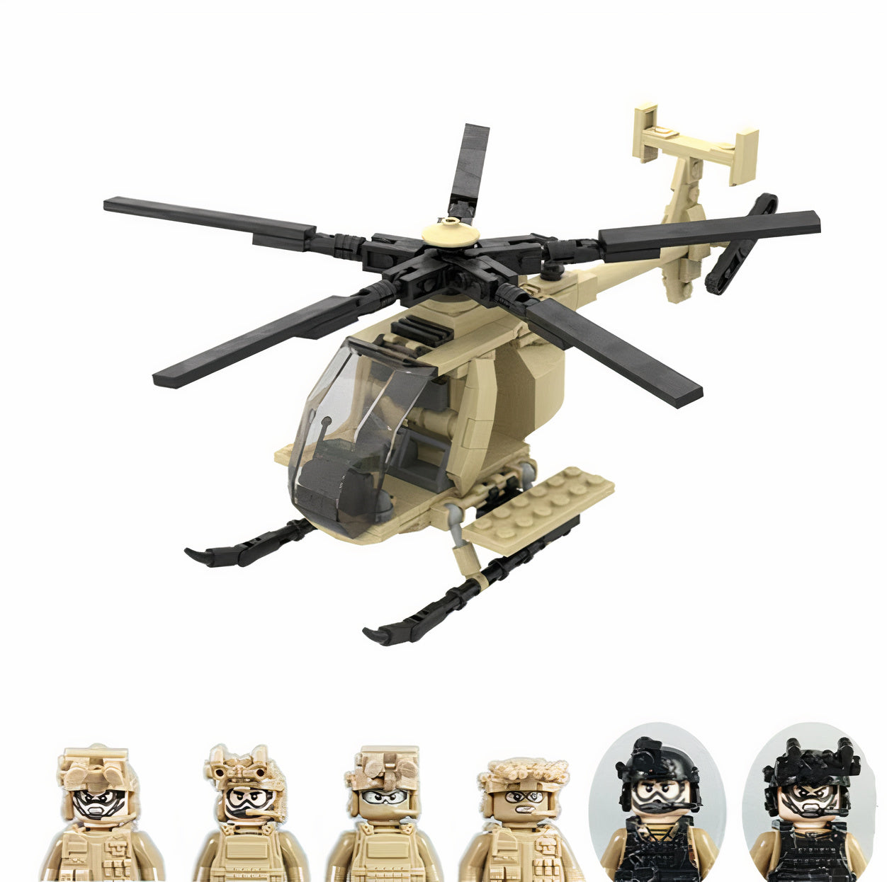 MH-6 Helicopter (6 Figures)