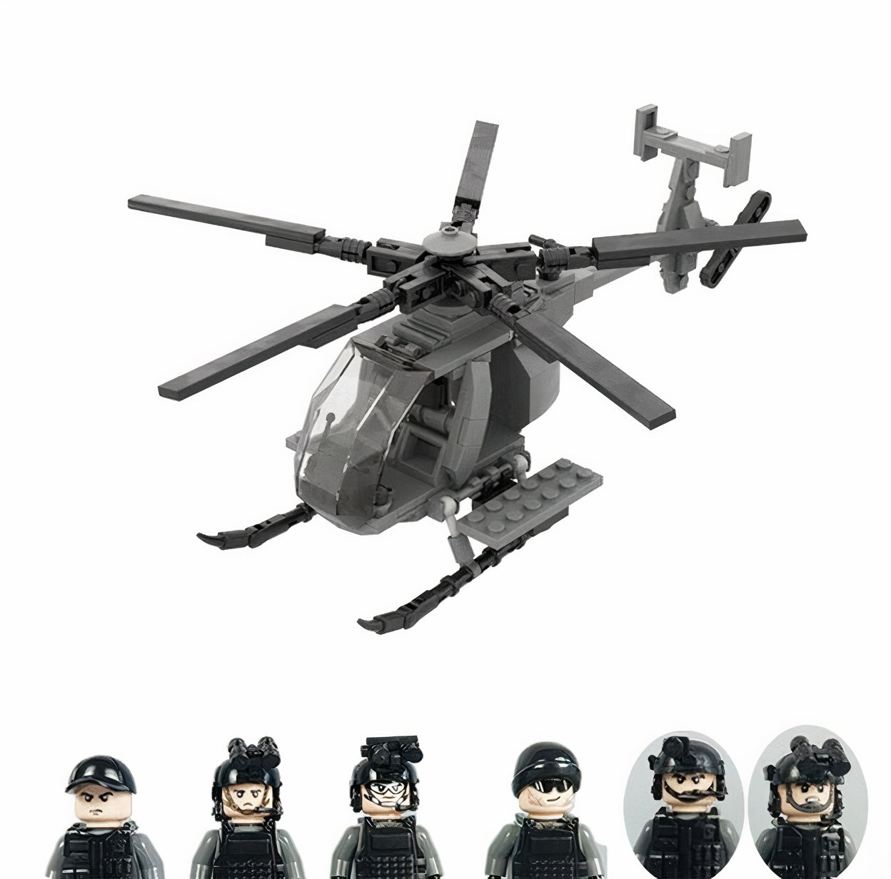 MH-6 Helicopter (6 Figures)