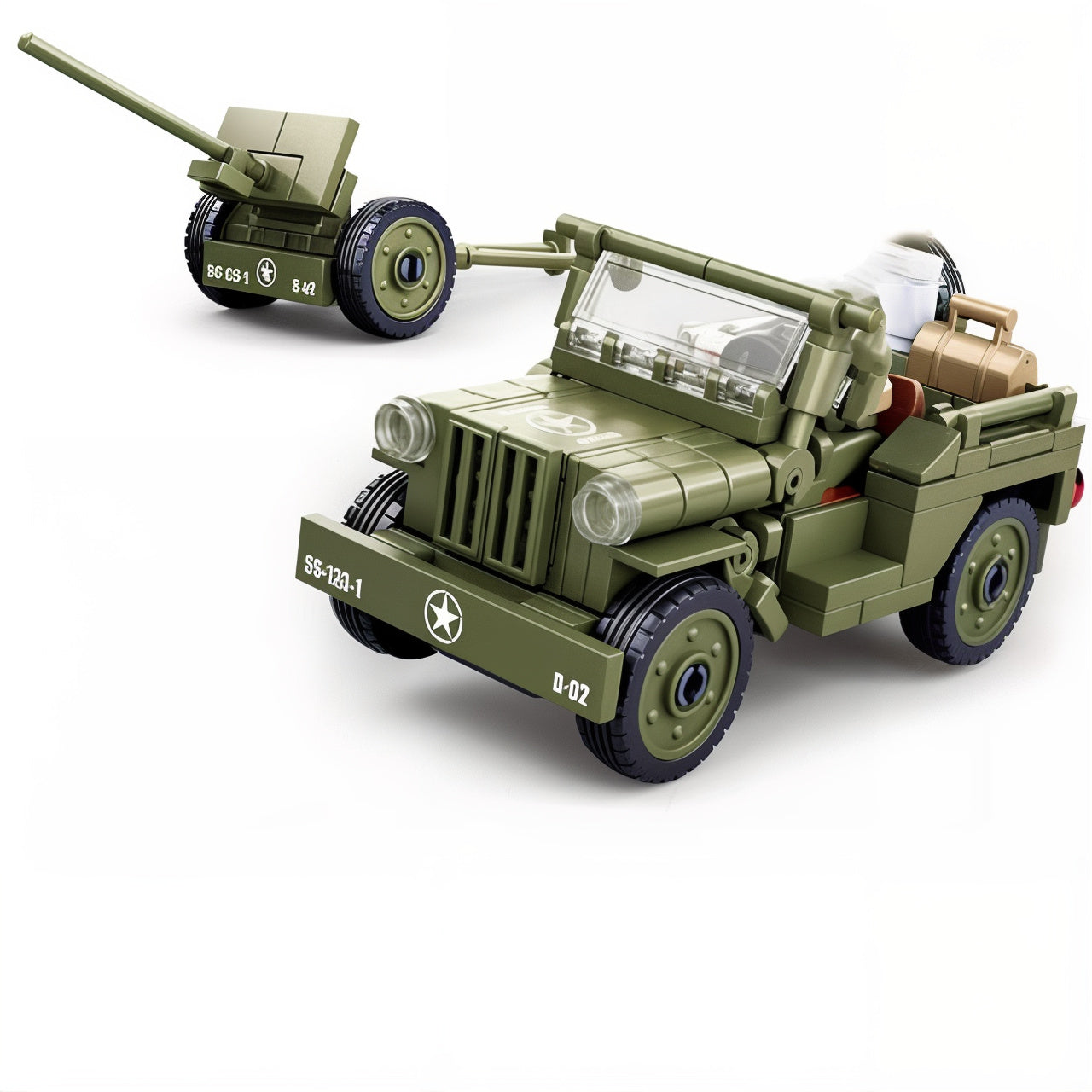 U.S. Willys MB Truck and Howitzer Artillery