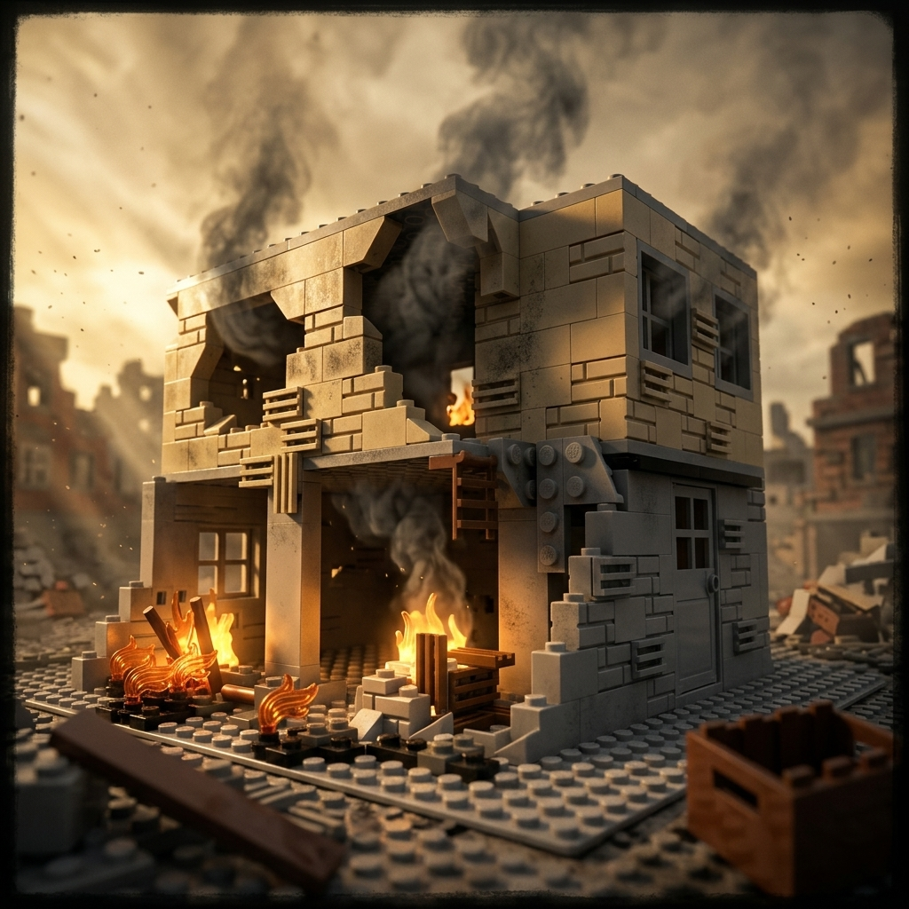 Burned Out Two-Story Building