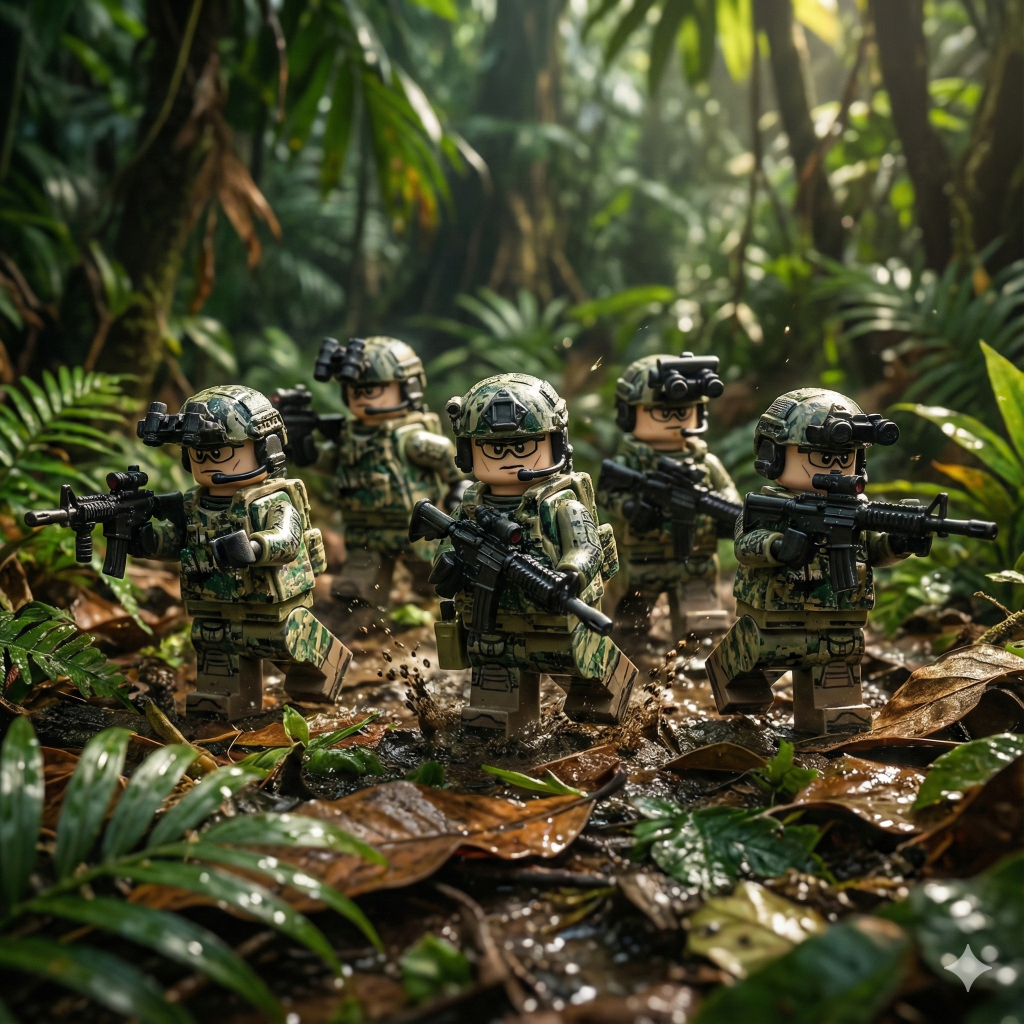 U.S. Army Rangers - Jungle Camo (5 Figures)