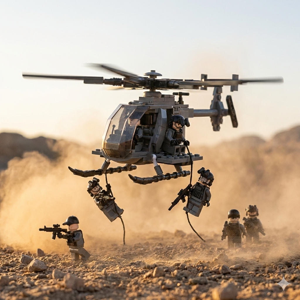 MH-6 Helicopter (6 Figures)