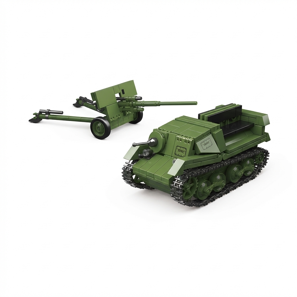 57mm Anti-Tank Gun ZIS-2 & T-20 Armored Tractor